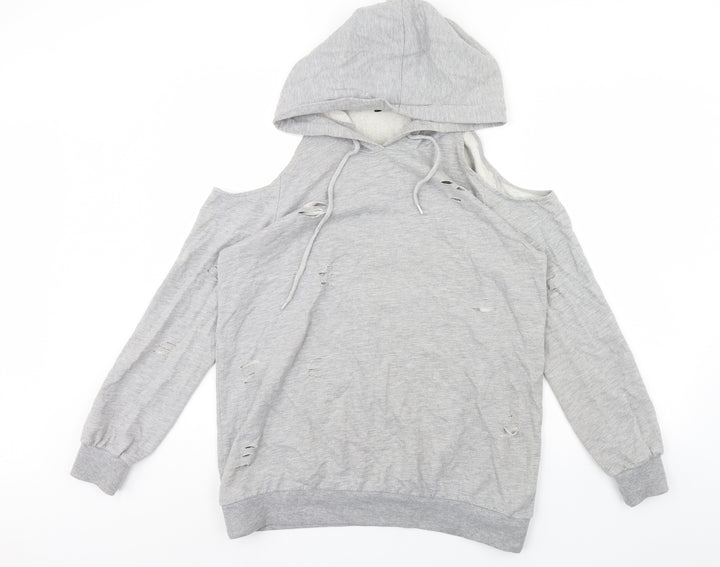 Select Womens Grey   Pullover Hoodie Size 14
