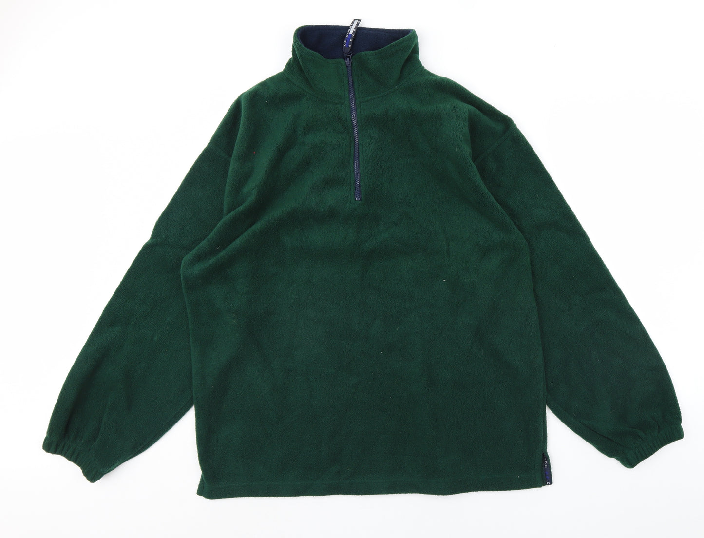 CS Athletic Mens Green  Fleece Henley Jumper Size L