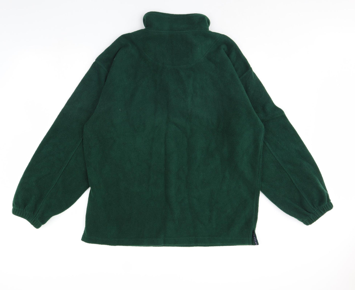 CS Athletic Mens Green  Fleece Henley Jumper Size L