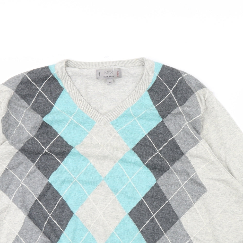 m&s Mens Grey   Pullover Jumper Size XL