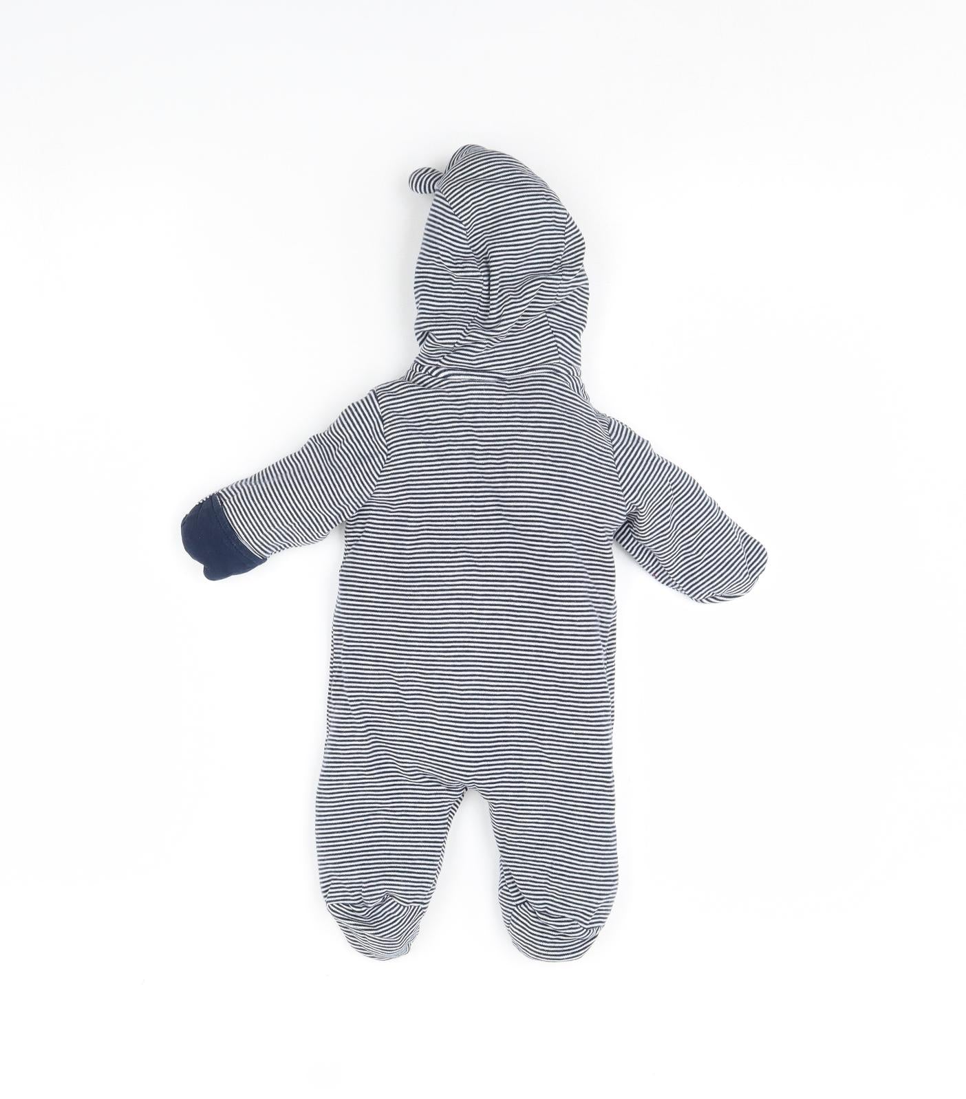 George Baby Blue Striped  Babygrow One-Piece Size 0-3 Months  - Winnie the Pooh