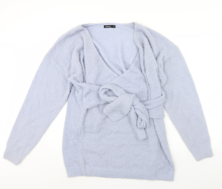 Boohoo Womens Blue Pullover Jumper Size M