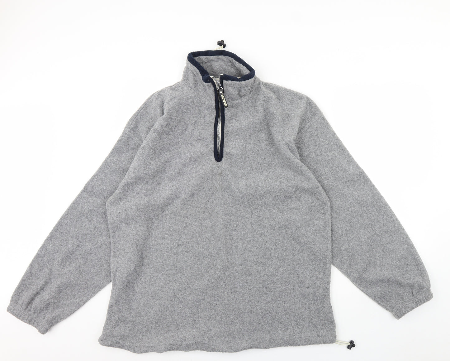 CS Active Mens Grey  Fleece Henley Jumper Size L