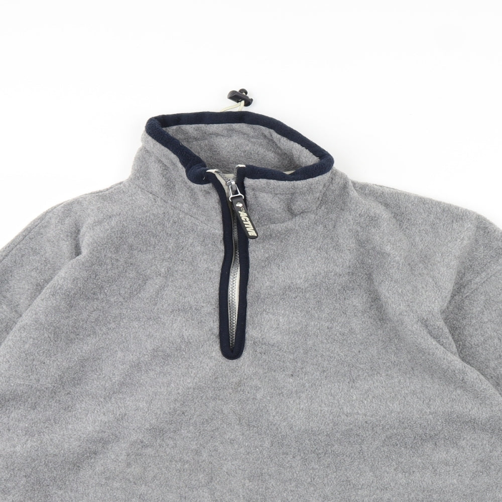 CS Active Mens Grey  Fleece Henley Jumper Size L