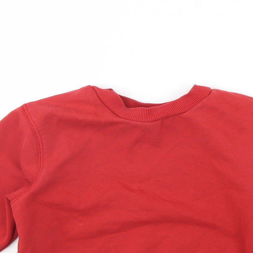 TU Boys Red   Pullover Jumper Size 4 Years  - School