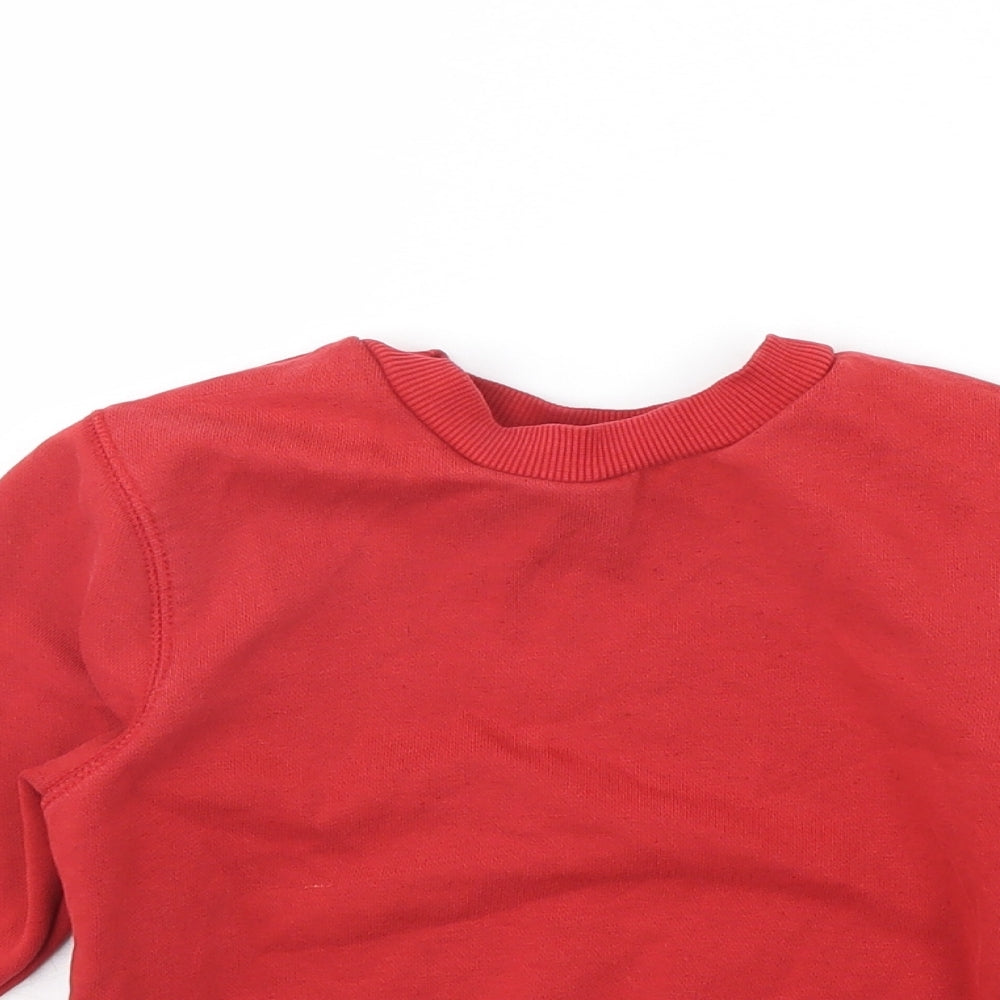 TU Boys Red   Pullover Jumper Size 4 Years  - School