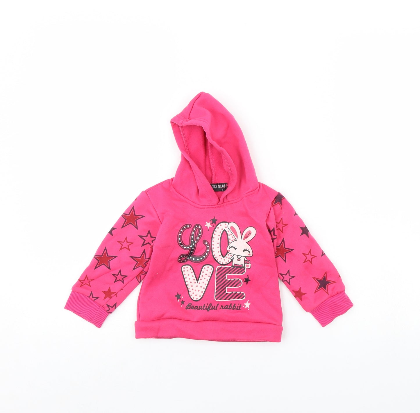 Fashion Girls Pink   Pullover Hoodie Size 2 Years  - LOVE