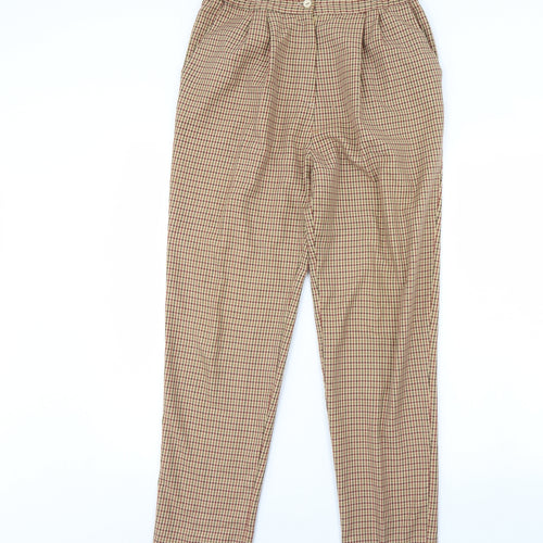 Sixth Sense Womens Beige Check  Trousers  Size 14 L30 in
