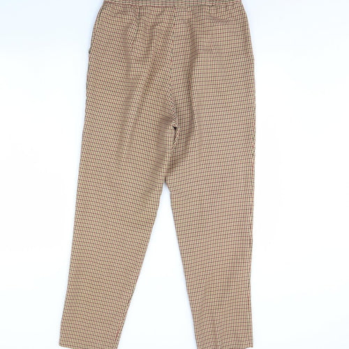 Sixth Sense Womens Beige Check  Trousers  Size 14 L30 in
