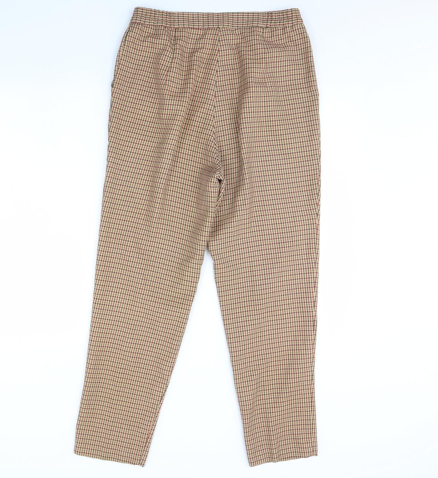 Sixth Sense Womens Beige Check  Trousers  Size 14 L30 in