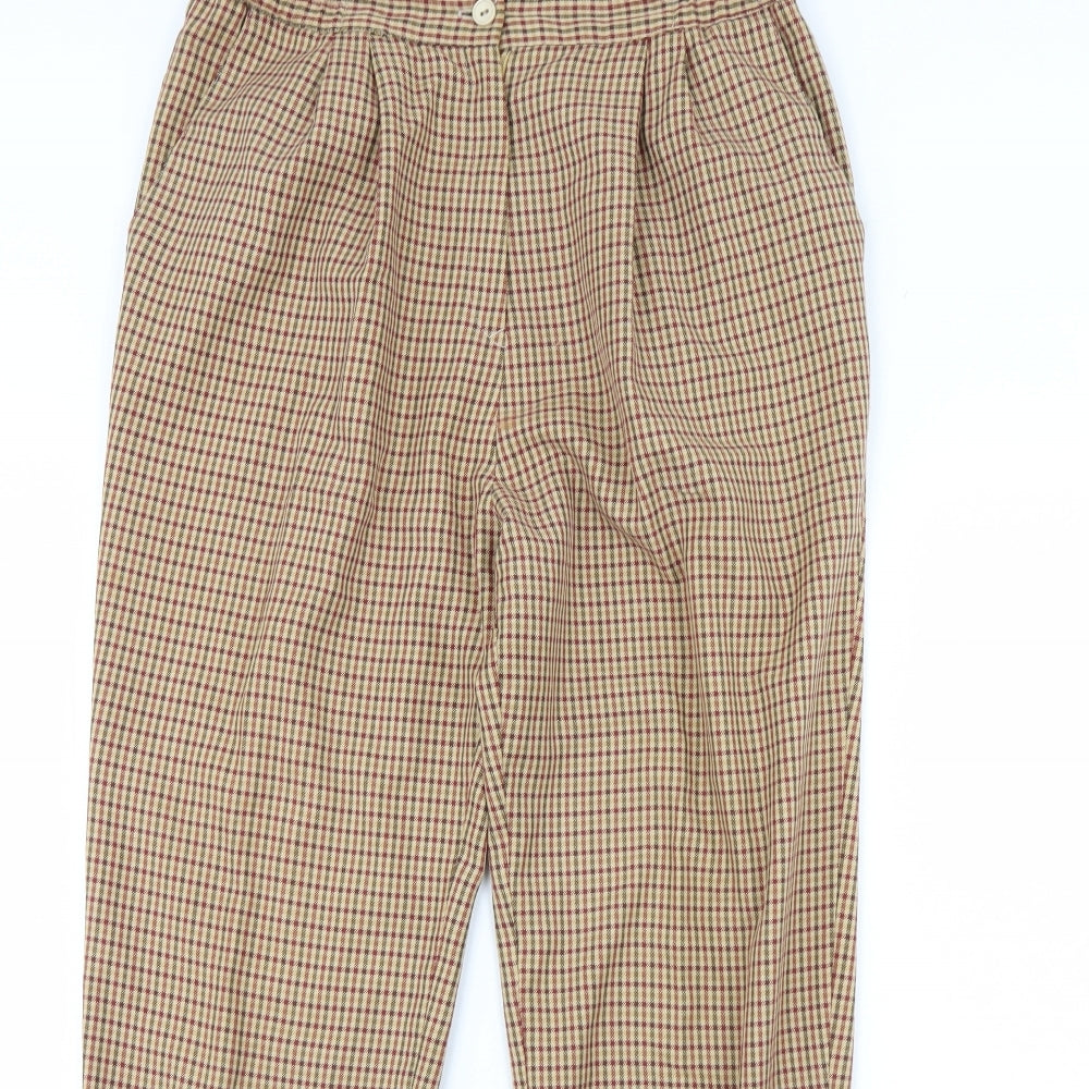 Sixth Sense Womens Beige Check  Trousers  Size 14 L30 in
