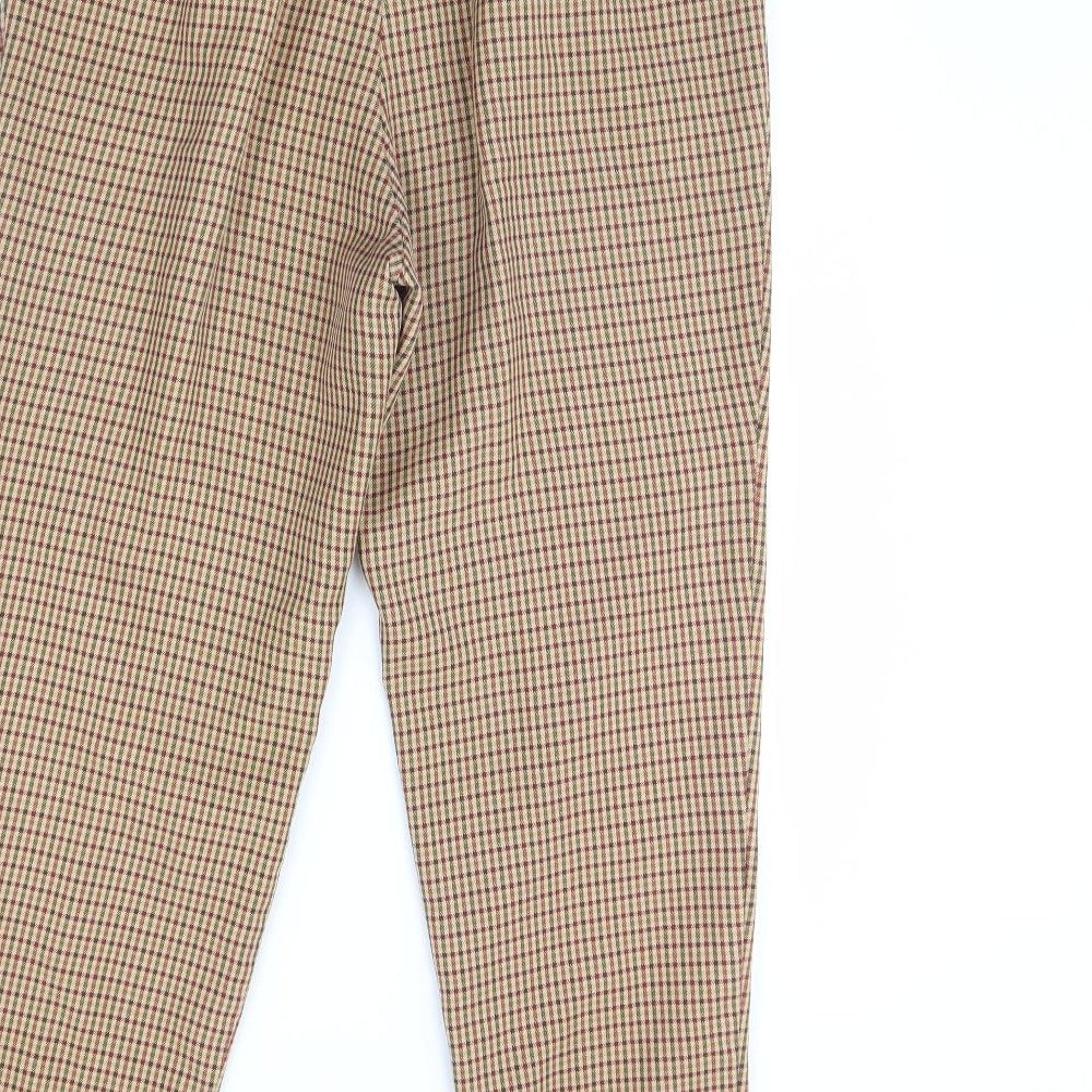 Sixth Sense Womens Beige Check  Trousers  Size 14 L30 in
