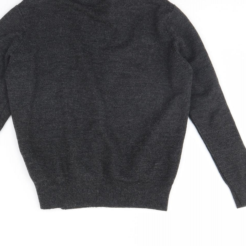 M&S Girls Grey   Cardigan Jumper Size 6 Years  - School