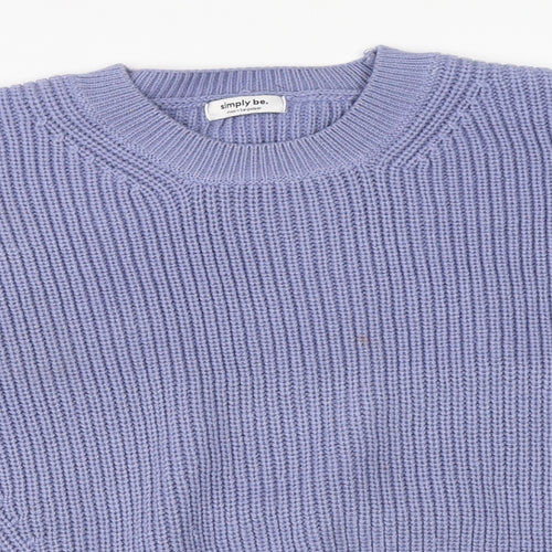 Simply Be Womens Blue   Pullover Jumper Size M