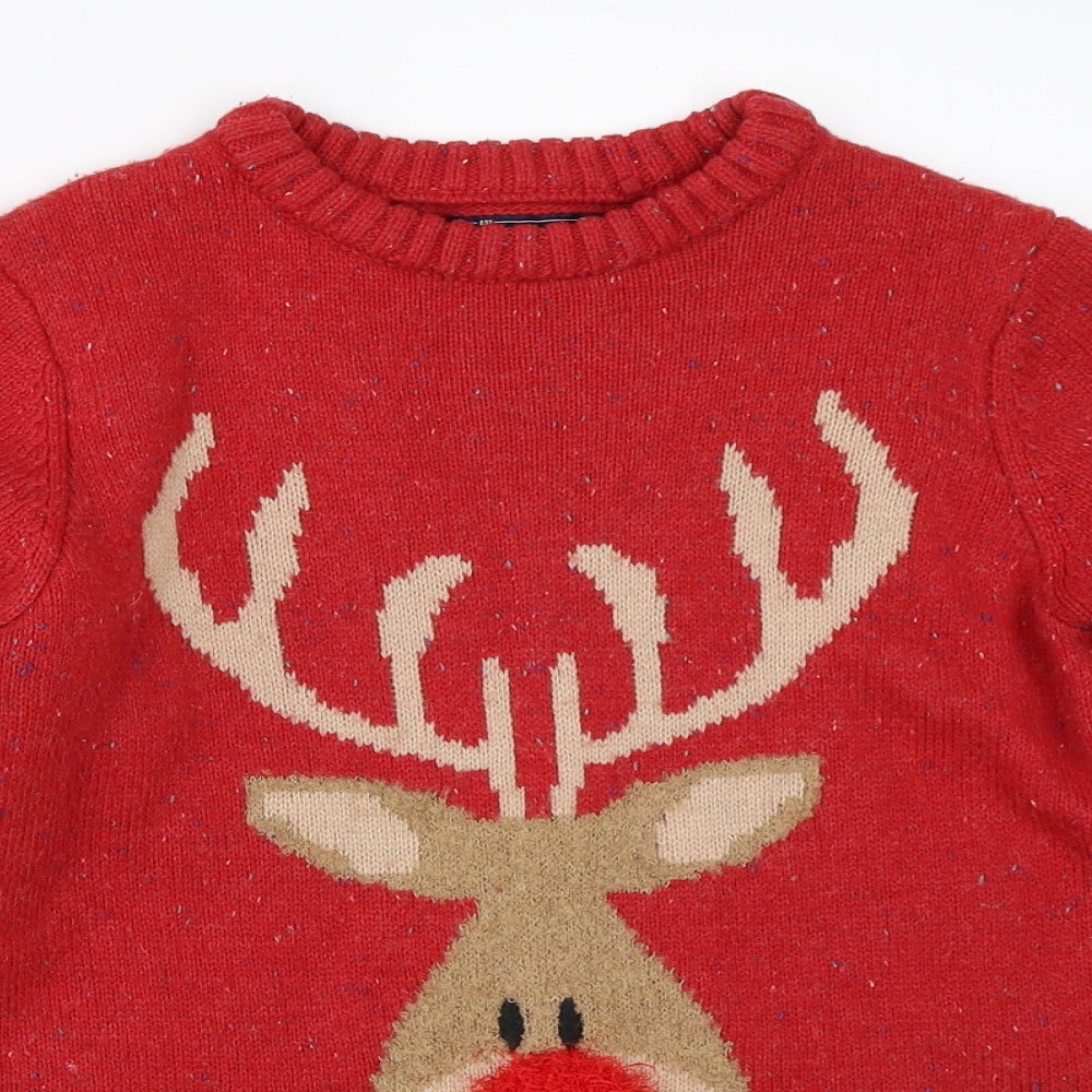 NEXT Boys Red   Pullover Jumper Size 12 Years  - christmas