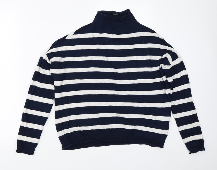 ESMARA Womens Blue Striped Pullover Jumper Size S