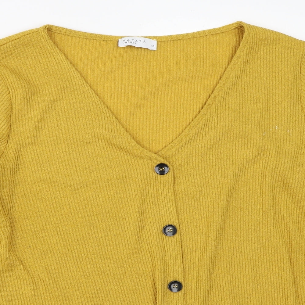 Papaya Womens Yellow   Pullover Jumper Size 16