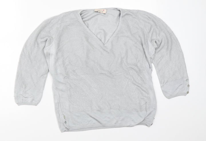 Per Una Womens Grey Pullover Jumper Size 14