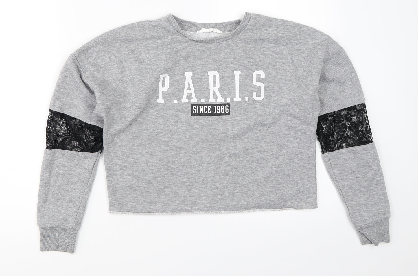 Candy Couture Girls Grey   Pullover Sweatshirt Size 12 Years