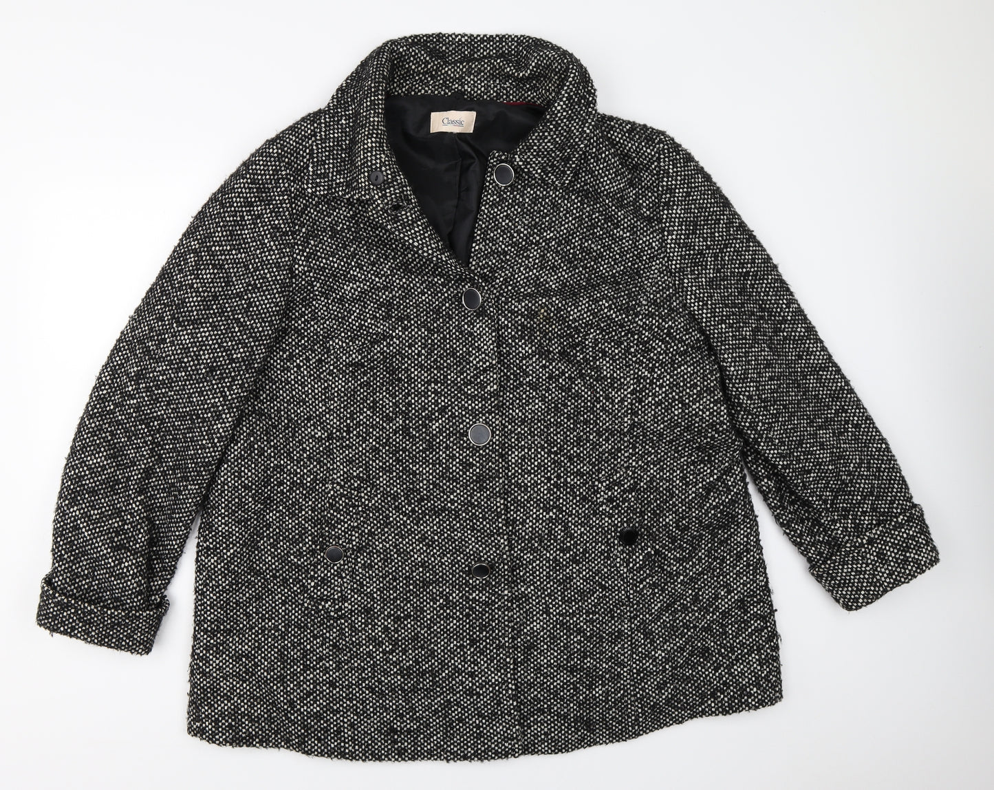 Marks and Spencer Womens Black   Overcoat Coat Size 24