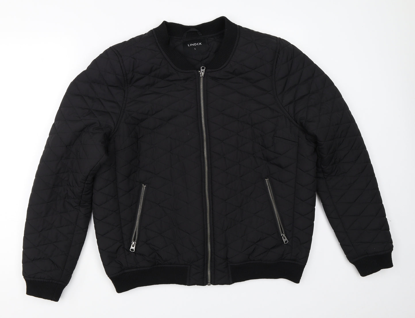 Lindex Mens Black   Bomber Jacket Coat Size L