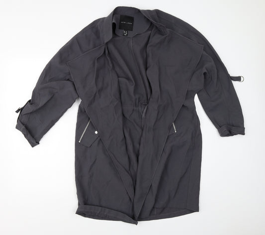 Front view of New Look women’s grey jacket coat, size UK 10