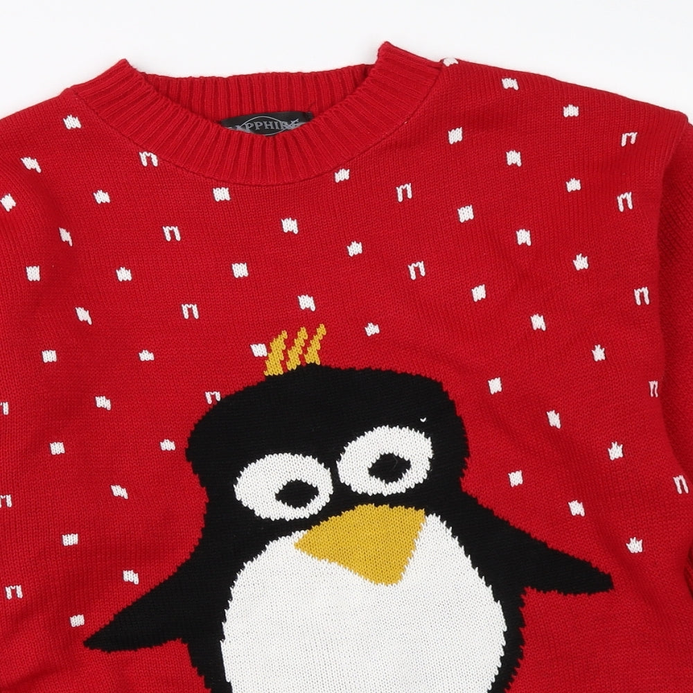 Sapphire Mens Red   Pullover Jumper Size M  - christmas