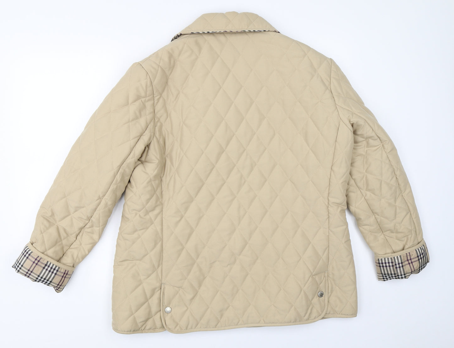 David Barry Womens Beige   Quilted Coat Size 14