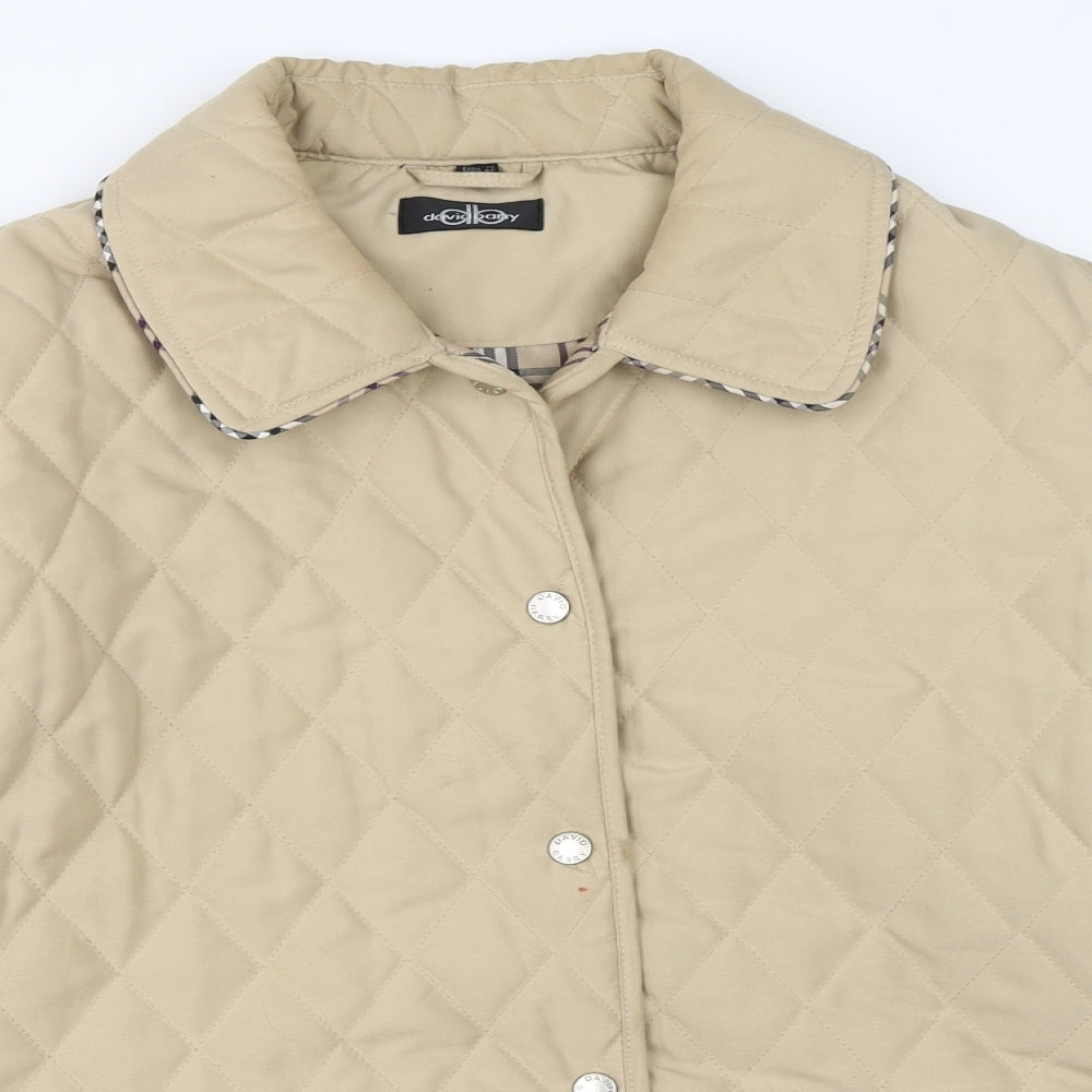 David Barry Womens Beige   Quilted Coat Size 14