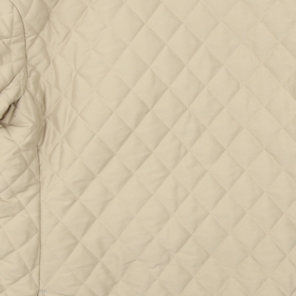 David Barry Womens Beige   Quilted Coat Size 14