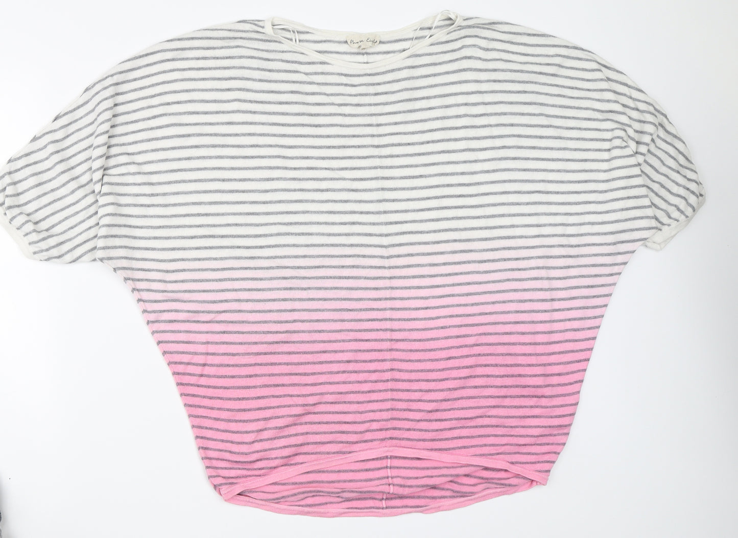 Phase Eight Womens White Striped  Pullover Jumper Size M