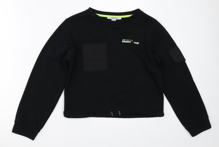 Primark Girls Black Pullover Sweatshirt Size 10-11 Years