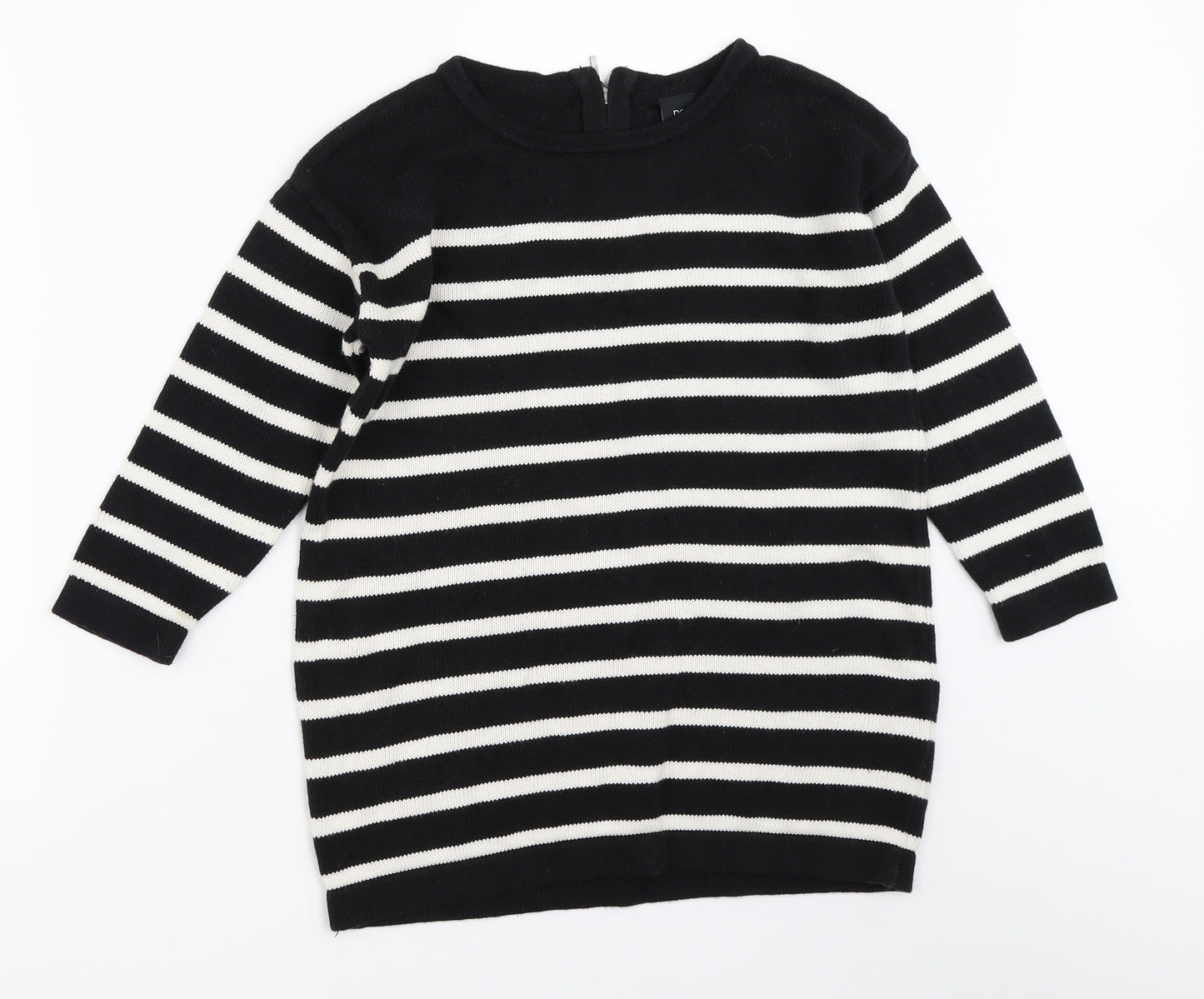 NEXT Womens Black Striped  Pullover Jumper Size 8