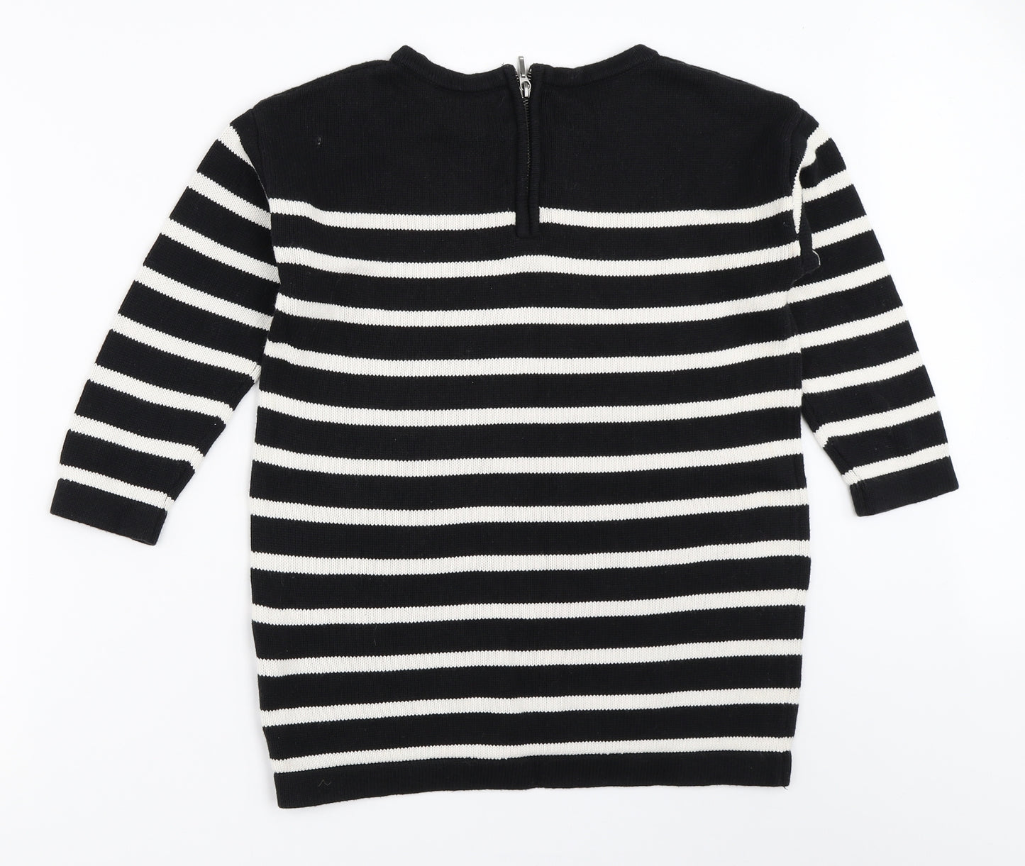 NEXT Womens Black Striped  Pullover Jumper Size 8