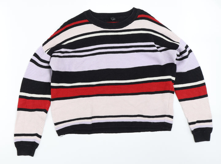 H&M Womens Black Colourblock Pullover Sweatshirt Size S