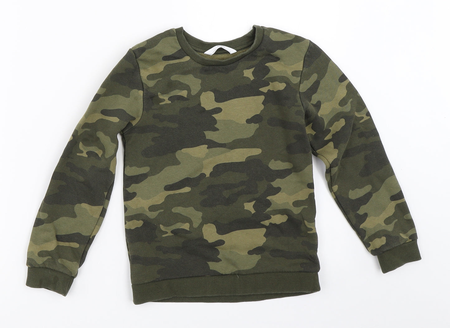 Marks and Spencer Boys Green Camouflage  Pullover Sweatshirt Size 5-6 Years