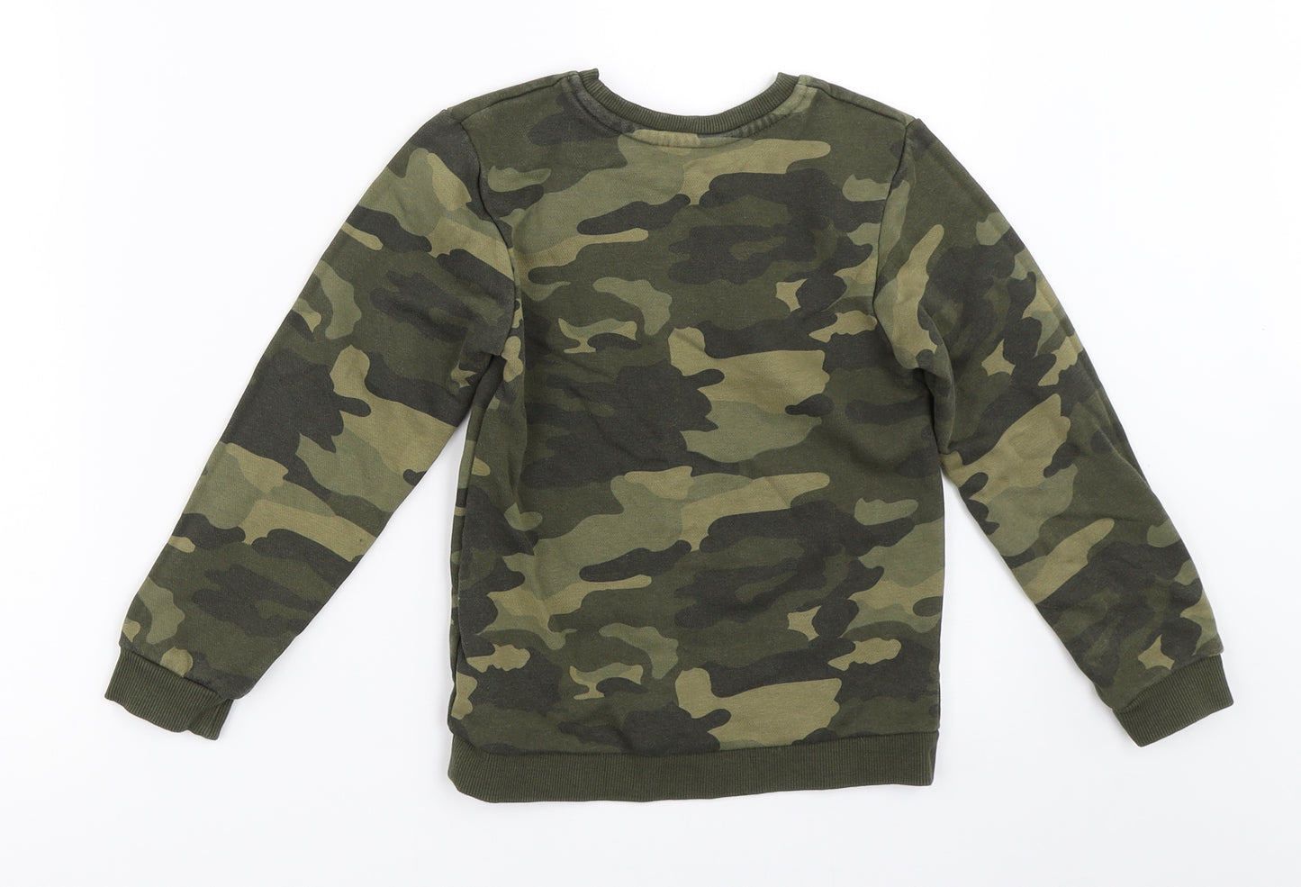 Marks and Spencer Boys Green Camouflage  Pullover Sweatshirt Size 5-6 Years