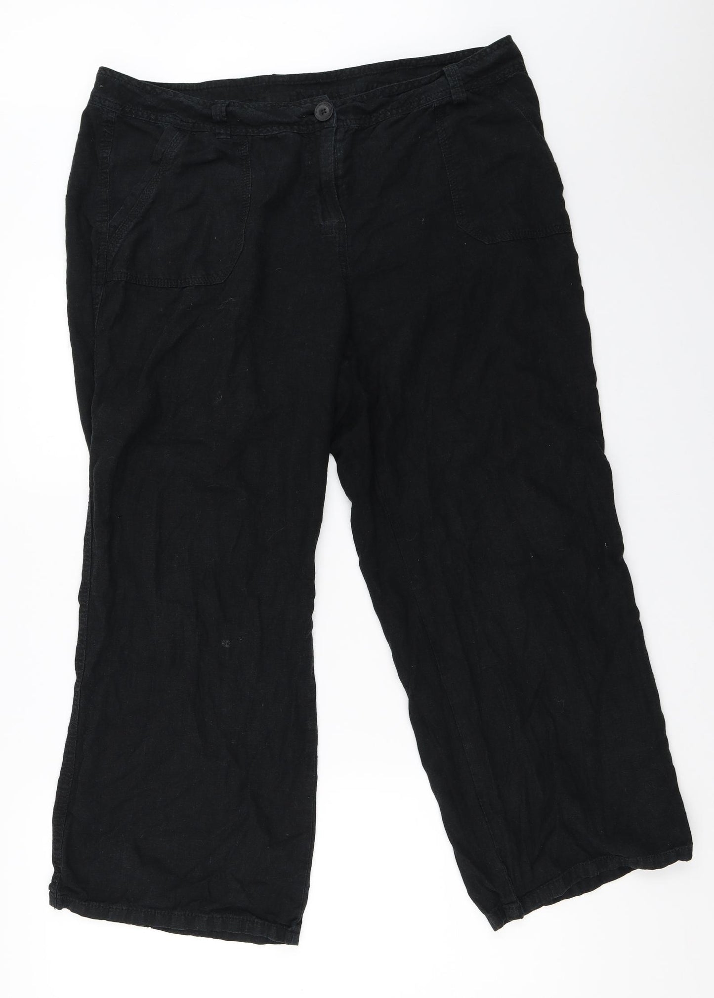 Marks and Spencer Womens Black   Trousers  Size 20 L26 in