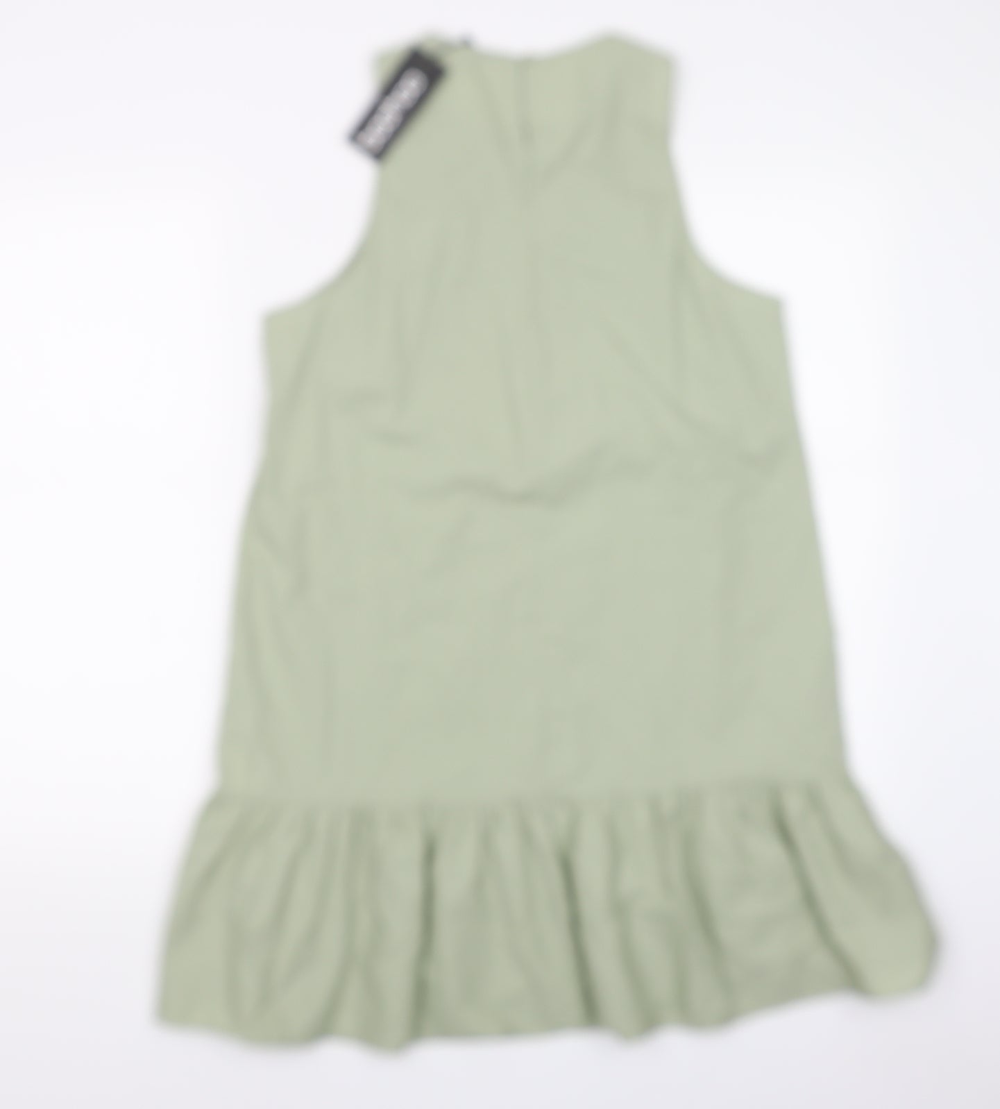 Boohoo Womens Green   A-Line  Size 12  - frill hem shift dress