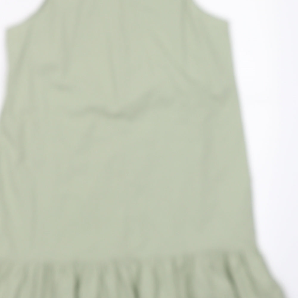 Boohoo Womens Green   A-Line  Size 12  - frill hem shift dress