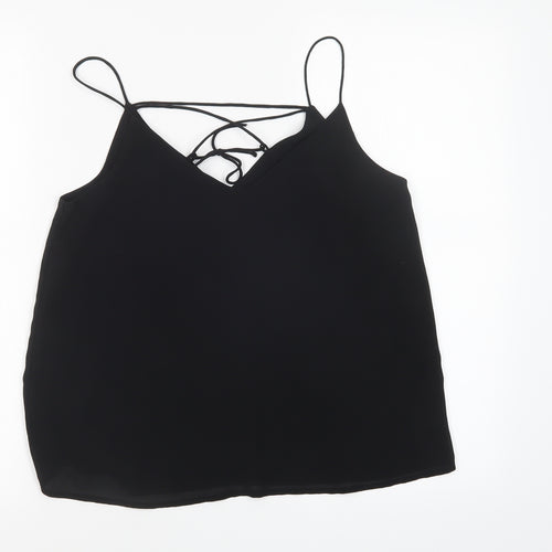 New Look Womens Black  Mesh Basic Tank Size 8