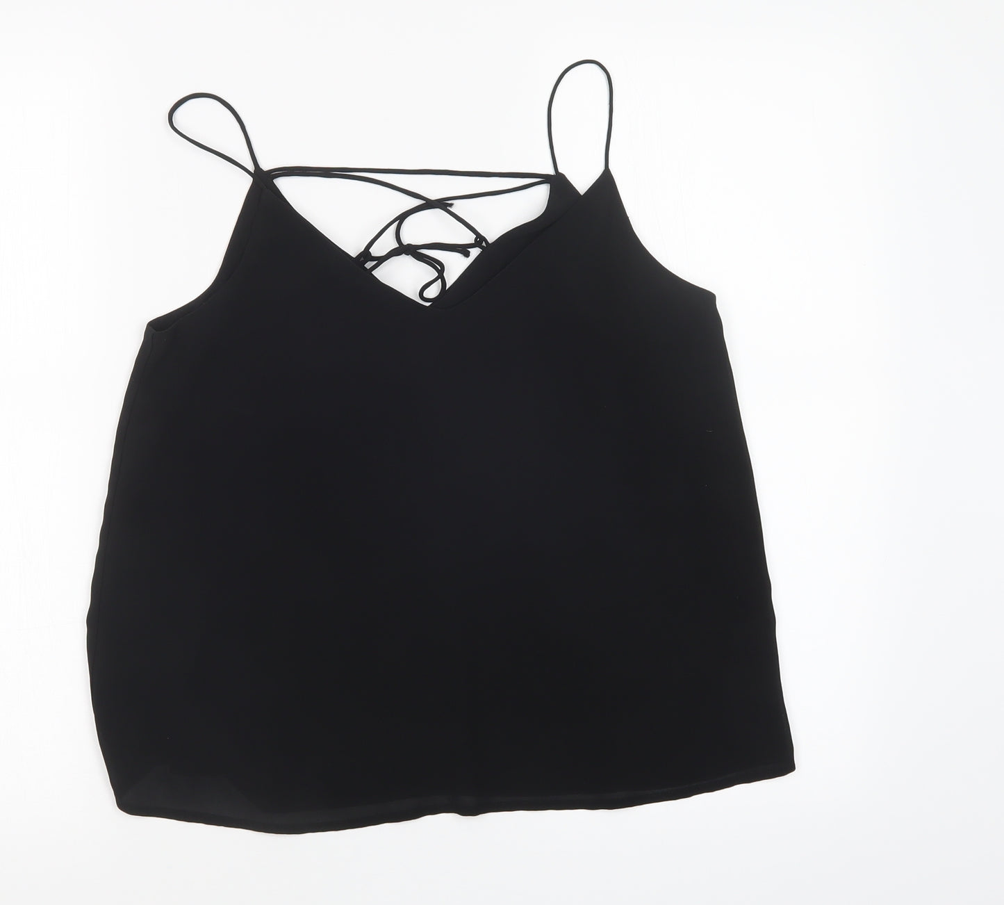 New Look Womens Black  Mesh Basic Tank Size 8
