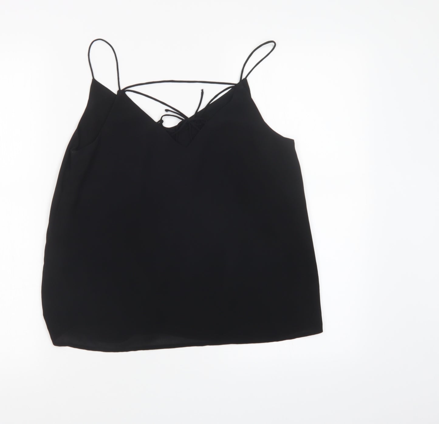 New Look Womens Black  Mesh Basic Tank Size 8
