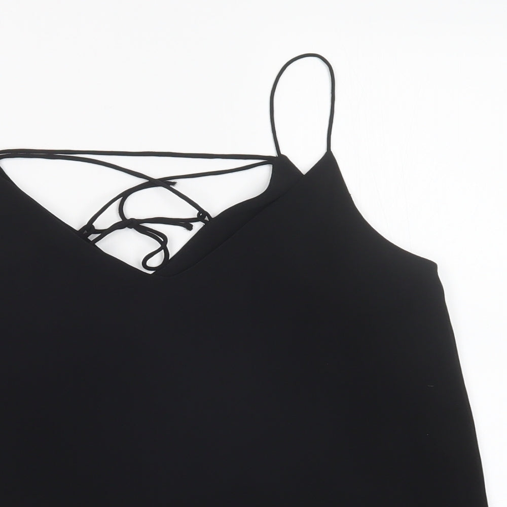 New Look Womens Black  Mesh Basic Tank Size 8