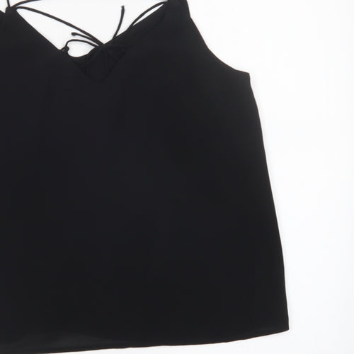 New Look Womens Black  Mesh Basic Tank Size 8