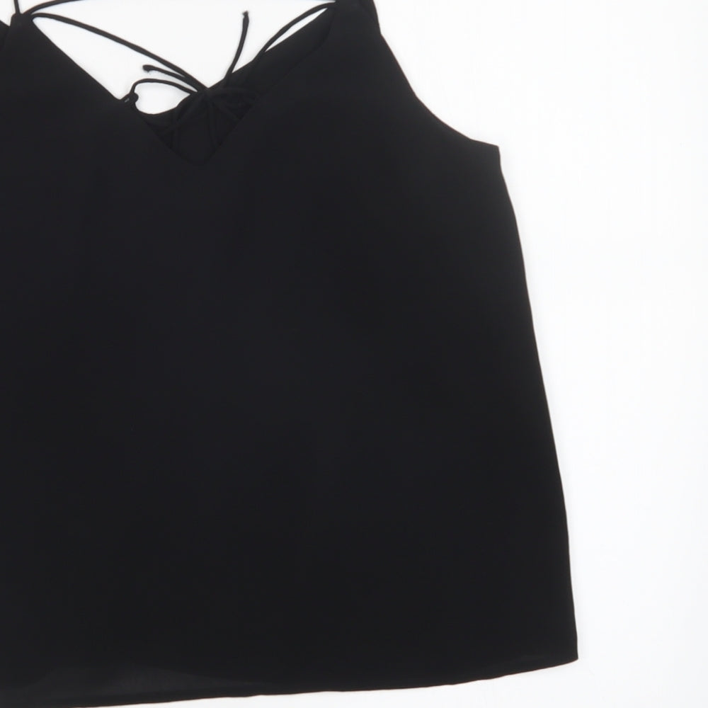 New Look Womens Black  Mesh Basic Tank Size 8