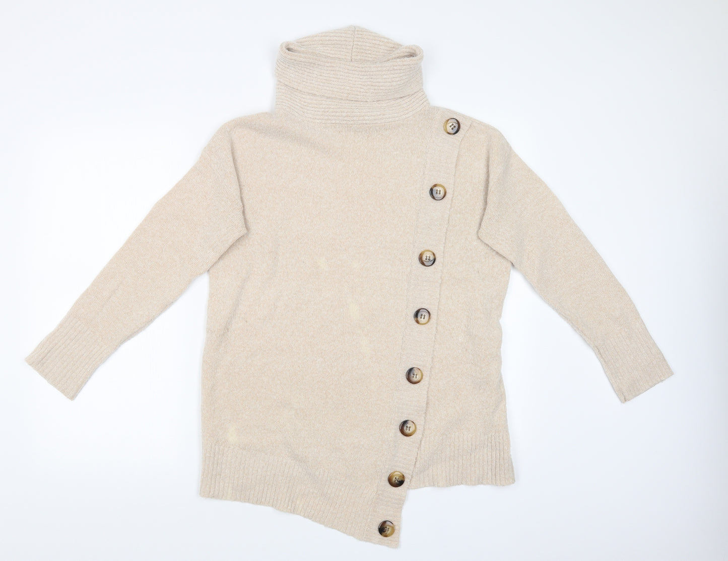 Wallis Womens Beige  Knit Pullover Sweatshirt Size S
