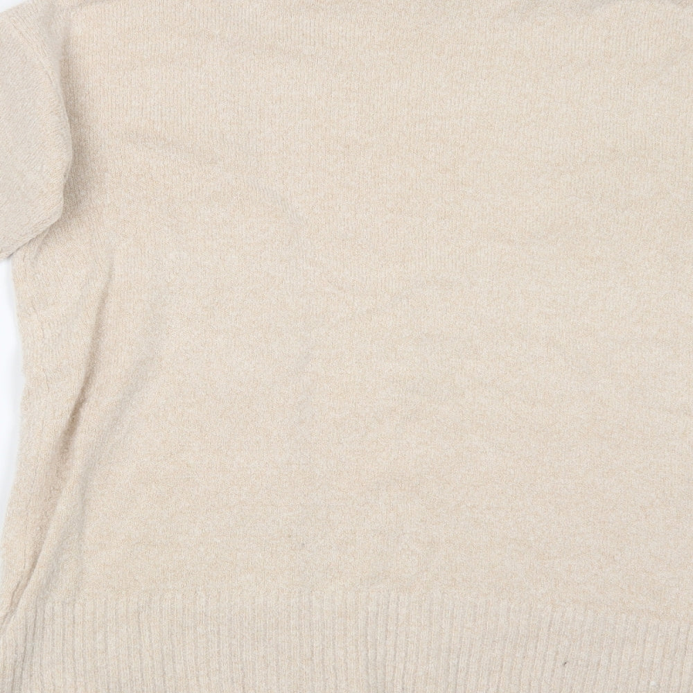Wallis Womens Beige  Knit Pullover Sweatshirt Size S