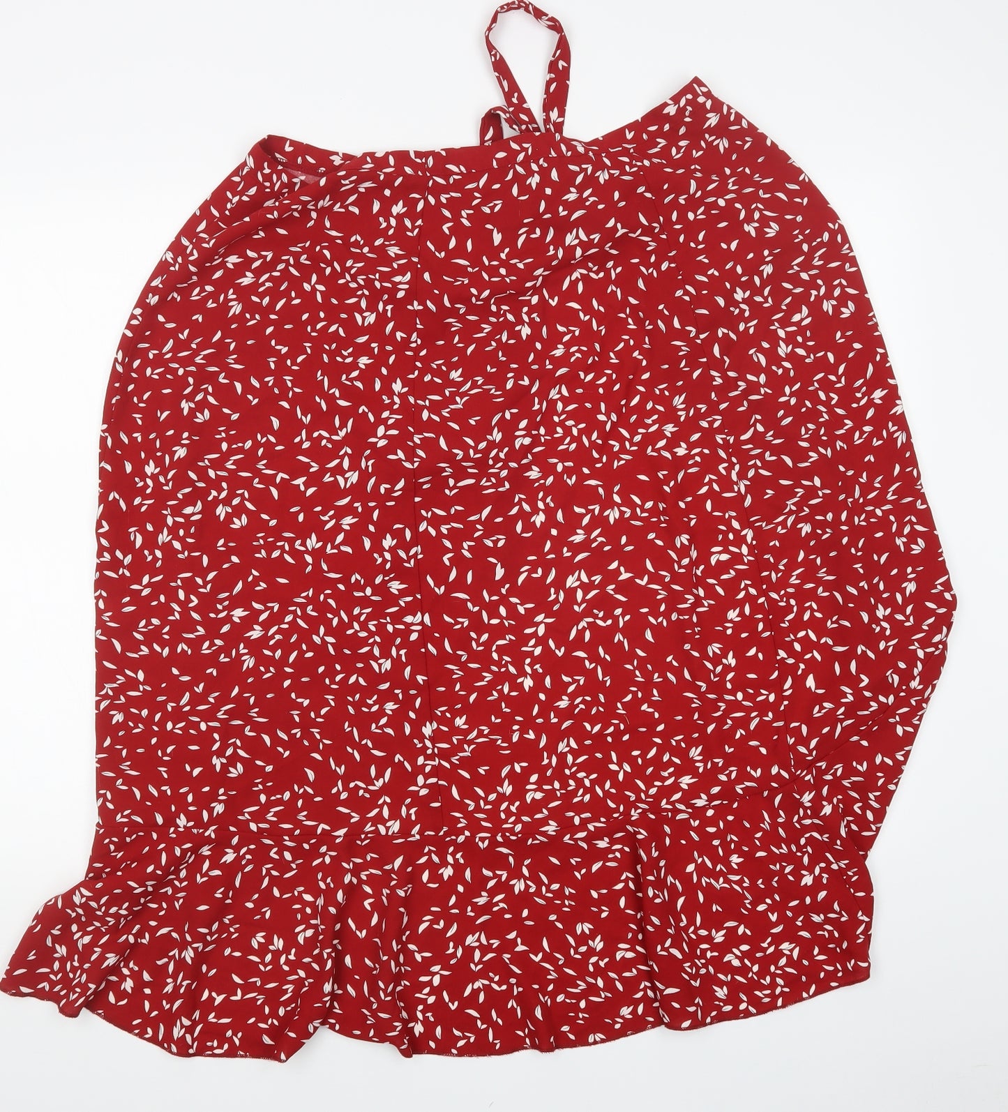 SheIn Womens Red Floral  Wrap Skirt Size M