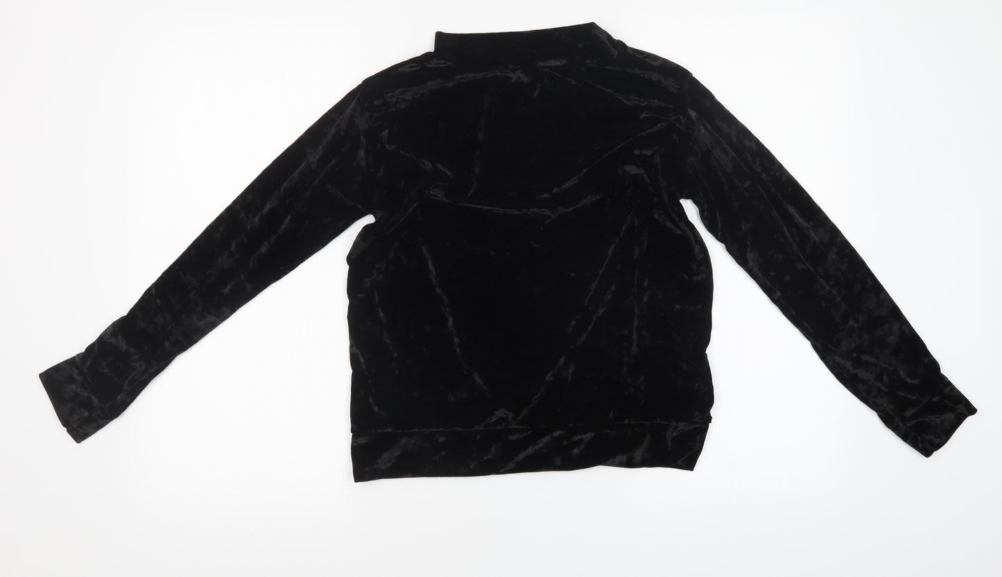 Nikka Womens Black  Velvet Basic T-Shirt Size S